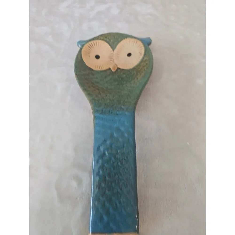 Owl Shaped Spoon Rest Meritage Ceramic Kitchen Cooking Gift